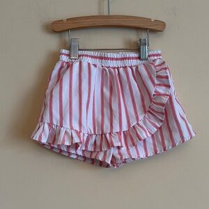Habitual Red and White Striped Ruffle Shorts Size 5/6
